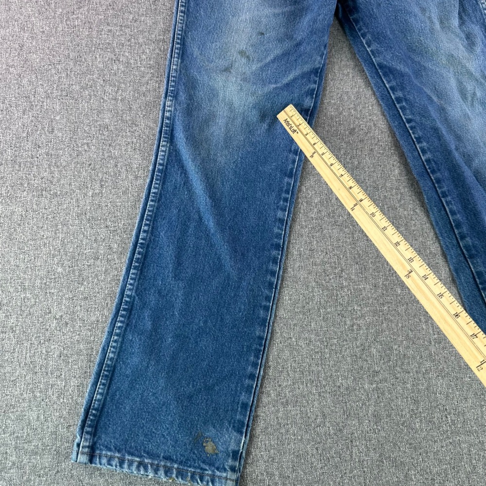 Wrangler Jeans Mens 34x32 936PWD Cowboy Cut Slim Fit Blue Denim Distressed - Picture 10 of 12